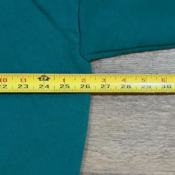 Vintage 90s Logo 7 Blank Crewneck Sweatshirt Teal Green - Men's Size 2XL - Picture 5 of 6